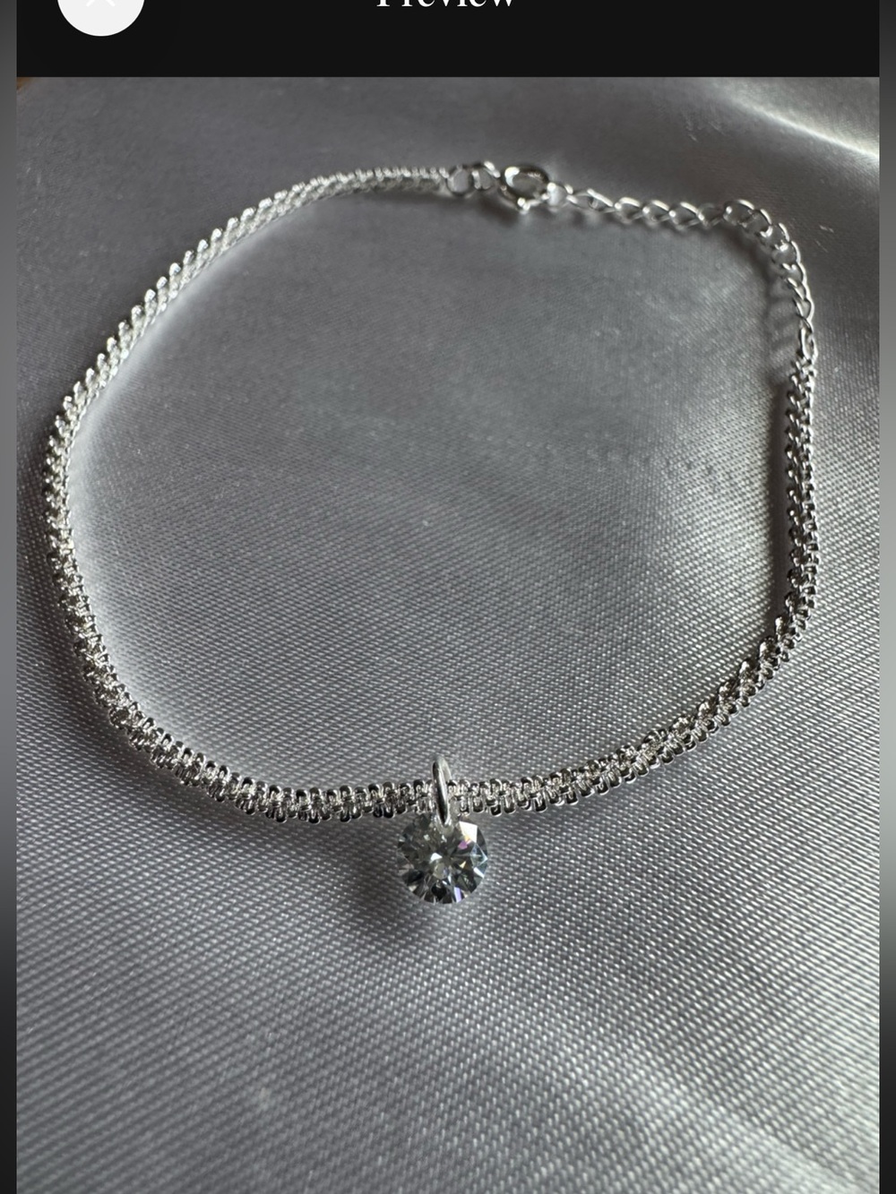 Moissanite 1/2 carat Teardrop Sterling Silver Twisted Rock bracelet NEW - Picture 10 of 11